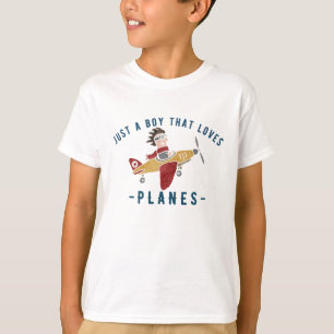 Nur ein Junge, der Flugzeuge liebt, Lustiger Pilot T-Shirt