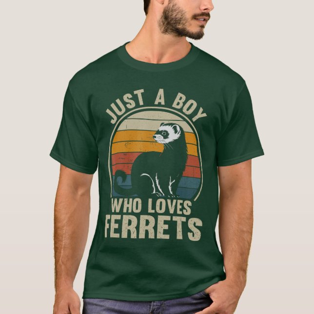 Nur ein Junge, der Frettchen liebt Recto Frettchen T-Shirt (Vorderseite)