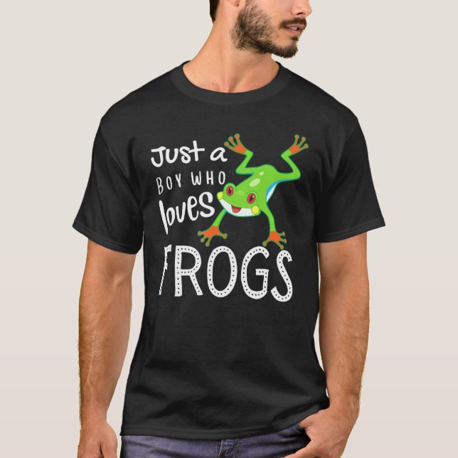 Nur ein Junge, der Frösche Funny Animal Liebe T-Shirt (Vorderseite)
