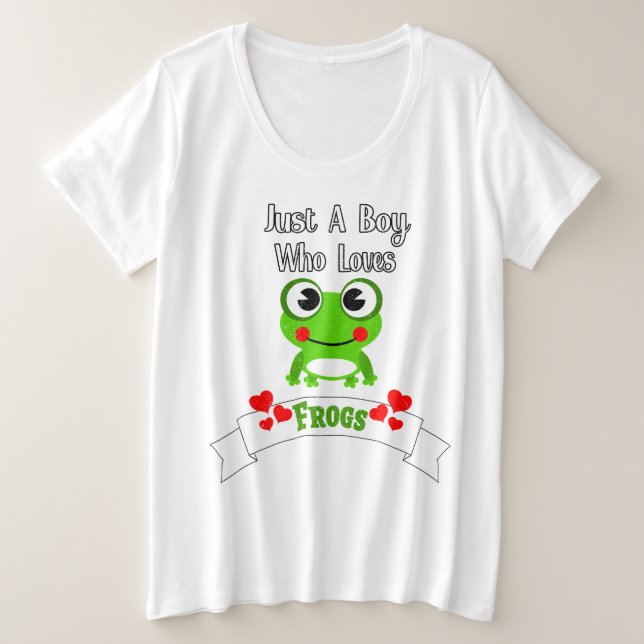 Nur ein Junge, der Frösche Liebe | Der Niedliche F Große Größe T-Shirt (Design vorne)