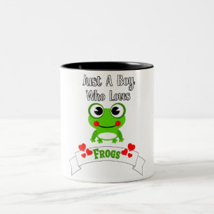 Nur ein Junge, der Frösche Liebe   Der Niedliche F Zweifarbige Tasse