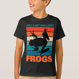 Nur ein Junge, der Frösche Liebe - Retro-Tier T-Shirt
