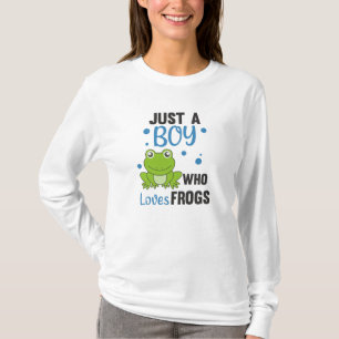 Nur ein Junge, der Frösche liebt Süßer Frosch T-Shirt