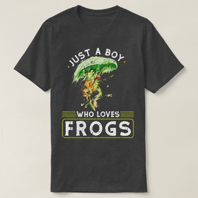 Nur ein Junge, der Frösche Niedlich Frosch Liebe T-Shirt (Design vorne)
