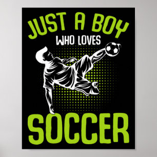 Nur ein Junge, der Fußballspieler Jungen Kinder li Poster