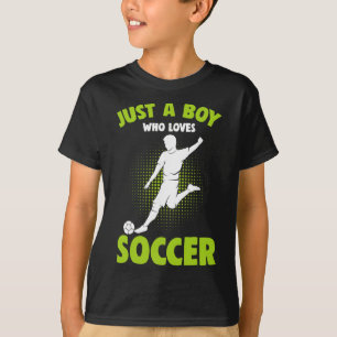 Nur ein Junge, der Fußballspieler-Kinder Jungen li T-Shirt