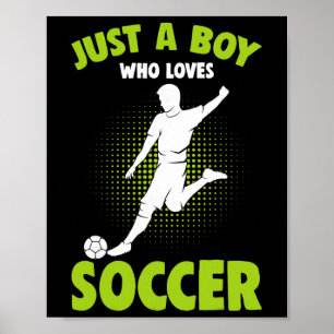 Nur ein Junge, der Fußballspieler-Kinder-Jungs lie Poster