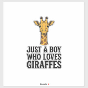 Nur ein Junge, der Giraffen liebt, süßes Giraffen- Aufkleber