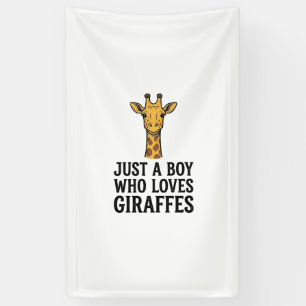 Nur ein Junge, der Giraffen liebt, süßes Giraffen- Banner