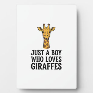 Nur ein Junge, der Giraffen liebt, süßes Giraffen- Fotoplatte