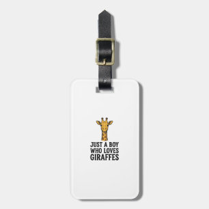 Nur ein Junge, der Giraffen liebt, süßes Giraffen- Gepäckanhänger