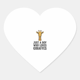 Nur ein Junge, der Giraffen liebt, süßes Giraffen- Herz-Aufkleber