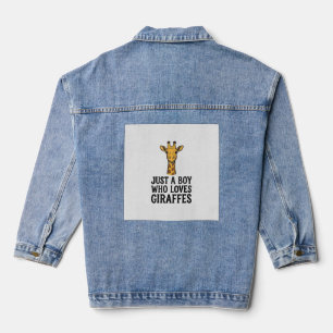 Nur ein Junge, der Giraffen liebt, süßes Giraffen- Jeansjacke