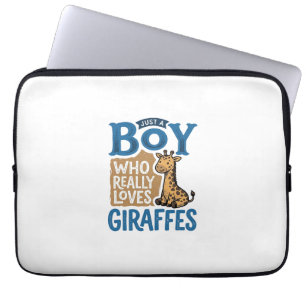 Nur ein Junge, der Giraffen liebt, Vintage-Shirt-D Laptopschutzhülle