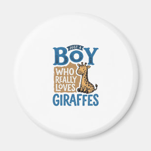 Nur ein Junge, der Giraffen liebt, Vintage-Shirt-D Magnet