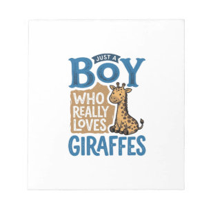 Nur ein Junge, der Giraffen liebt, Vintage-Shirt-D Notizblock