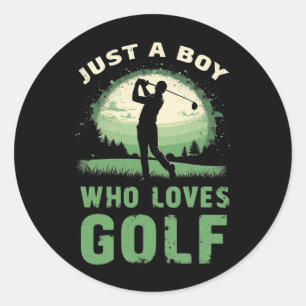 Nur ein Junge, der Golfclub Golfer Golfen Kinder l Runder Aufkleber
