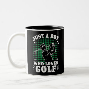 Nur ein Junge, der Golfclub Golfer Golfen liebt Zweifarbige Tasse