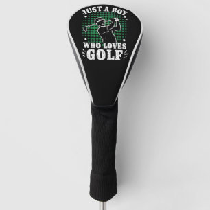 Nur ein Junge, der Golfclub-Golfer Golfspielen lie Golf Headcover