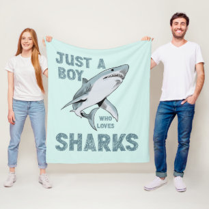 Nur ein Junge, der Hai-Haifisch Lover Liebe Fleecedecke