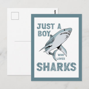 Nur ein Junge, der Hai-Haifisch Lover Liebe Postkarte