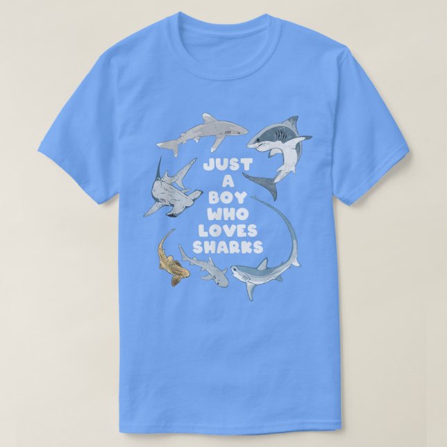 Nur ein Junge, der Haie Liebe467 T-Shirt (Design vorne)
