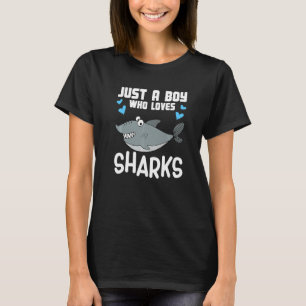 Nur ein Junge, der Haie Liebe, hat Kids Shark T-Shirt