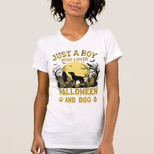 Nur ein Junge, der Halloween-Hund Vollmond liebt T-Shirt