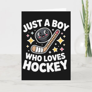 Nur ein Junge, der Hockey Kids liebt Süßes Eishock Karte