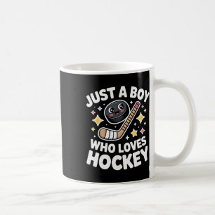 Nur ein Junge, der Hockey-Kinder liebt Süßer Eisho Kaffeetasse