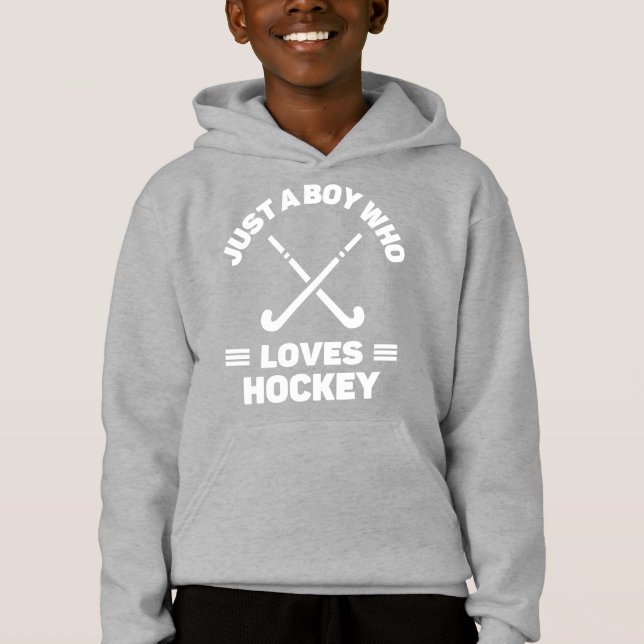 Nur ein Junge, der Hockey Liebe. Hoodie (Vorderseite)