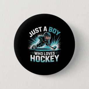 Nur ein Junge, der Hockey liebt _2 Button