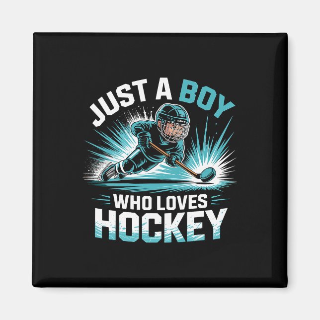 Nur ein Junge, der Hockey liebt _2  Magnet (Vorne)