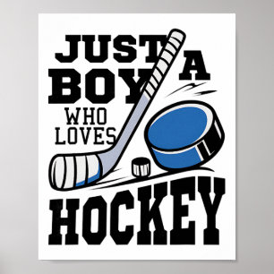 Nur ein Junge, der Hockey liebt, Eishockey-Liebhab Poster