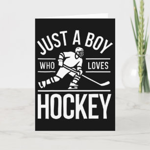 Nur ein Junge, der Hockey liebt Karte