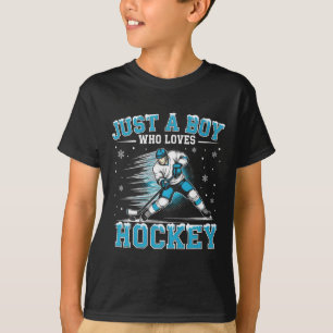 Nur ein Junge, der Hockey-Spieler Eishockey-Kinder T-Shirt