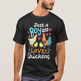 Nur ein Junge, der Hühner liebt, Farm-Huhn T-Shirt
