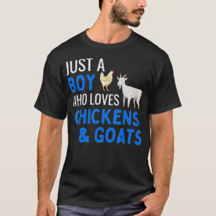 Nur ein Junge, der Hühner und Ziegen Niedlichen Ch T-Shirt