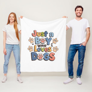 Nur ein Junge, der Hunde Liebe   Soft & Cosy Fleec Fleecedecke