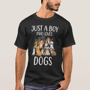 Nur ein Junge, der Hunde Lieben lustige Welpen Kin T-Shirt
