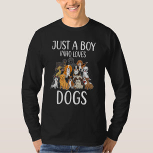 Nur ein Junge, der Hunde Lieben lustige Welpen Kin T-Shirt