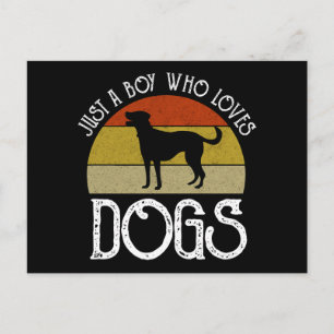 Nur ein Junge, der Hunde liebt Postkarte