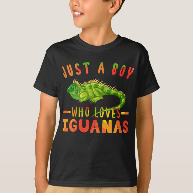 Nur ein Junge, der Iguanas Lizard Reptiles Liebe T-Shirt (Vorderseite)