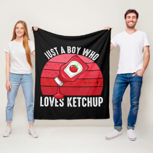 Nur ein Junge, der Ketchup Lieben Fleecedecke