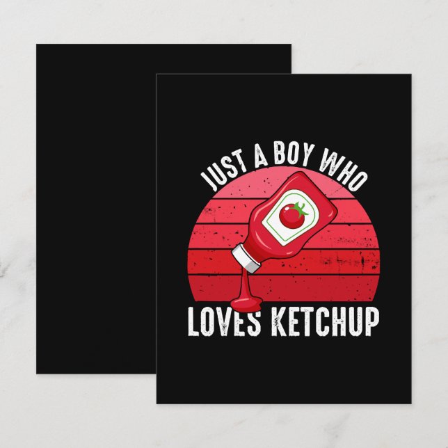 Nur ein Junge, der Ketchup Lieben Mitteilungskarte (Vorne/Hinten)