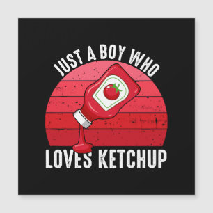 Nur ein Junge, der Ketchup liebt Magnetkarte
