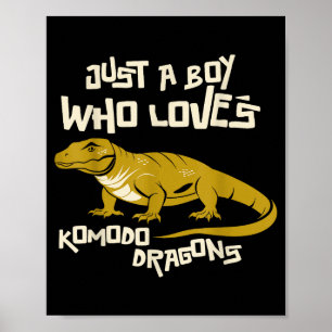 Nur ein Junge, der Komodo-Drachen Reptilien Tiere  Poster