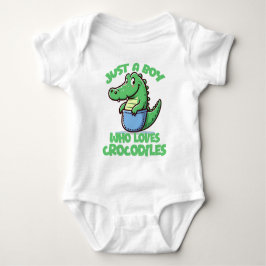 Nur ein Junge, der Krokodile liebt Baby Strampler