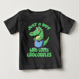 Nur ein Junge, der Krokodile liebt Baby T-shirt