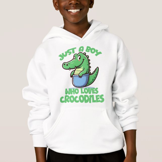 Nur ein Junge, der Krokodile liebt Hoodie (Vorderseite)